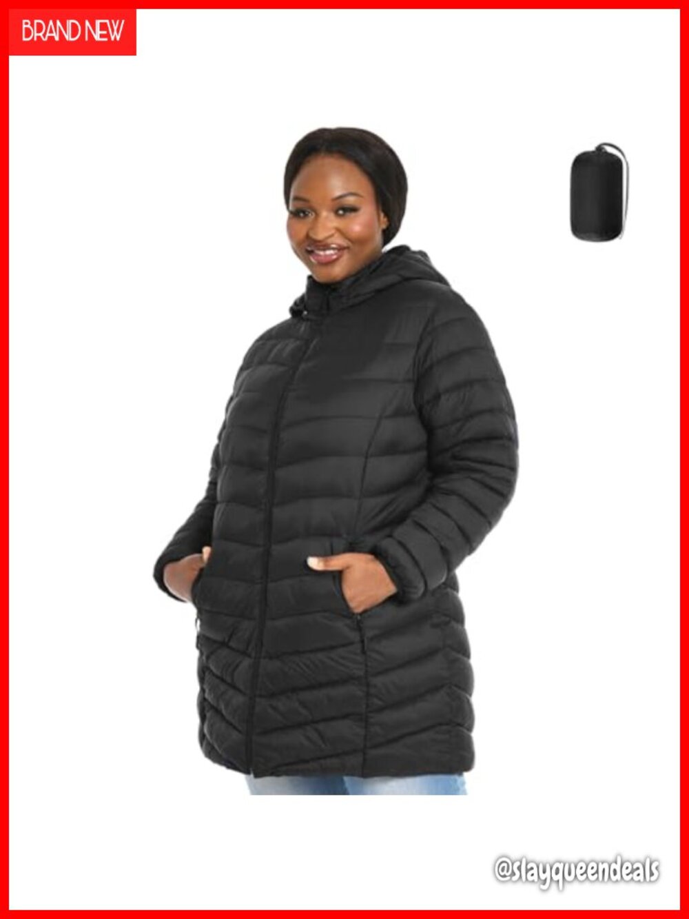 Plus Size Packable Puffer Jacket Lightweight Winter Coat 1X-6X